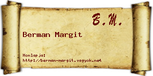 Berman Margit névjegykártya